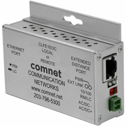 Comprar CLFE1EOC Extensor ethernet sobre coaxial de 1 canal 10/100Mbps ethernet, hasta 1.500 metros, industrial