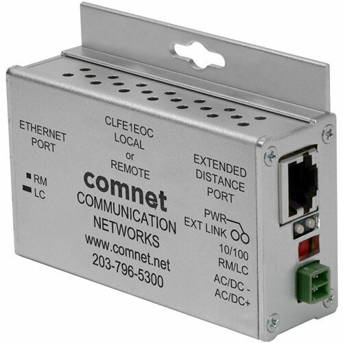 Comnet CLFE1EOC Extensor ethernet sobre coaxial de 1 canal 10/100Mbps ethernet, hasta 1.500 metros, industrial