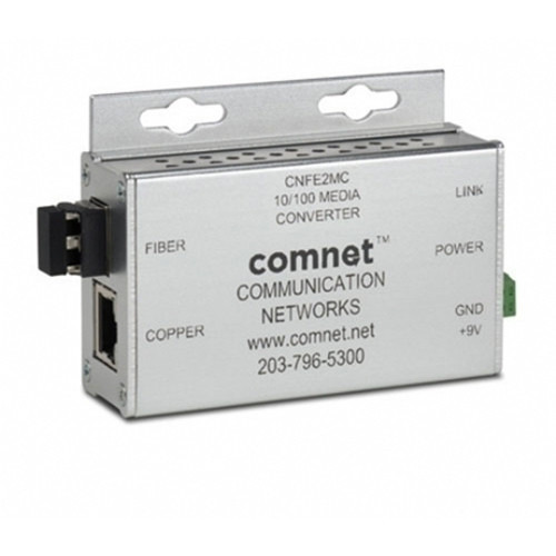 Comnet CNFE2MC-M Conversor de medio industrial 100 Mbps. Puerto Cobre y SFP 100Mbps. 12Vdc. F.A.incluida