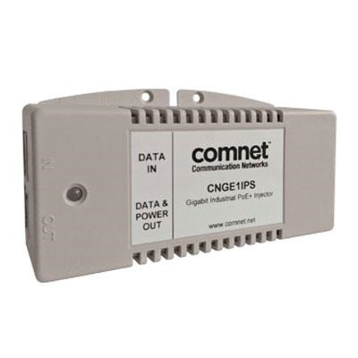 Comnet CNGE1IPS Industrial 1 Port Gigabit PoE+ Injector 1000BASE-TX, 56VDC @ 30W Output (IEEE802.3at Compliant), -25?C to +75?C,