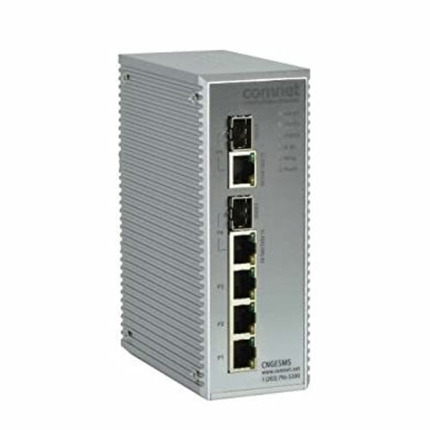 Comprar CNGE5MS Switch industrial gestionable de 3 puertos Gigabit de cobre + 2 puertos Gigabit  combo SFP. Fuente de alimentación PS-AMR2-12 no incluida.