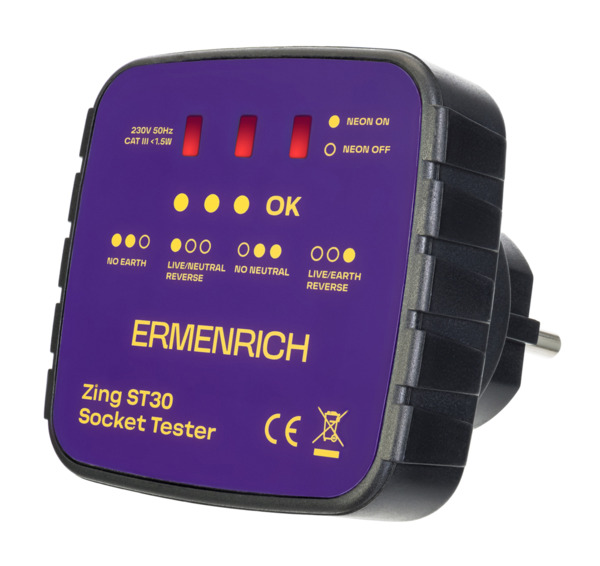 Comprobador de enchufes Ermenrich Zing ST30 (1)