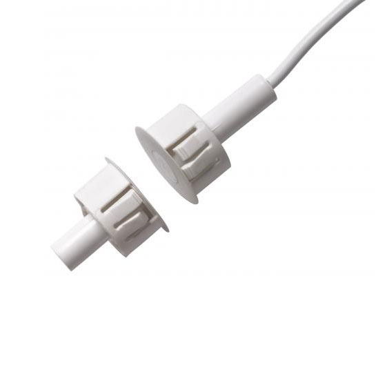 Contacto magnético de montaje empotrado para puertas metálicas. GAP 12 mm. Cable de 2 metros. NC. IP67. Grado 3. Vds, Clase ambi