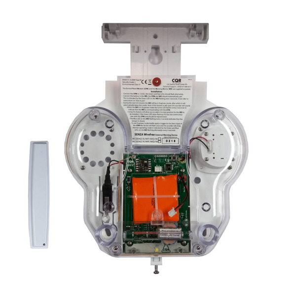 CQR CQR-19 BCSENZ/S/WF/W Placa de sirena piezoeléctrica vía radio universal 868MHz sin cubierta, para uso en exteriores. Requier