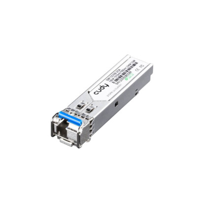 Comprar Cudy CUDY-31 SM100SB-20A Módulo SFP Bidireccional 155Mbps. 1310nm/1550nm FP 20km, 12dB. Interfaz de entrada/salida de datos compatible con LVPECL. Carcasa metálica. Baja EMI y excelente protección ESD. Cumple con RoHS