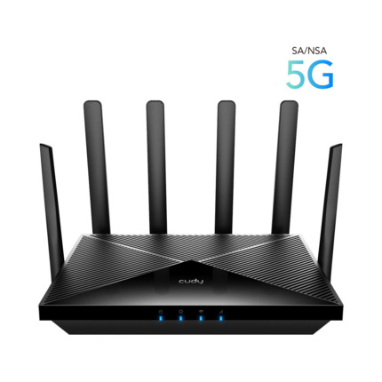 Comprar Cudy CUDY-36 P5 Router Wi-Fi 5G NR SA/NSA. WiFi 6 AX3000 de doble banda. Chipset Qualcomm en el interior. Doble ranura Nano SIM (SIM redundante). 4 puertos Ethernet Gigabit (WAN Failover). 4 antenas móviles desmontables. PPTP / L2TP / OpenVPN / W