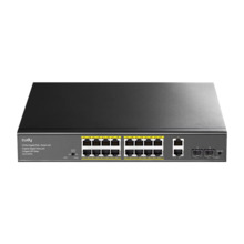 Cudy CUDY-61 GS1018PS2 16 puertos PoE+ Gigabit. 2 puertos RJ45 Uplink Gigabit. 2 puertos SFP Gigabit. Soporte PoE IEEE802.3af/at