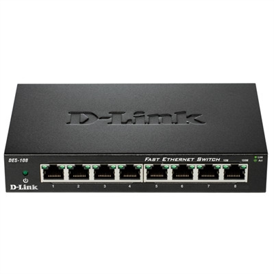 D-Link DES-108 Switch 8x10/100Mbps Metal