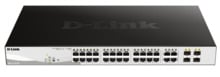 D-Link DGS-1210-24P Switch PoE+ de 24 puertos de cobre 10/100/1000 + 4 SFP 1000. PoE 193W máx. (consultar tabla). Capa 2 gestion