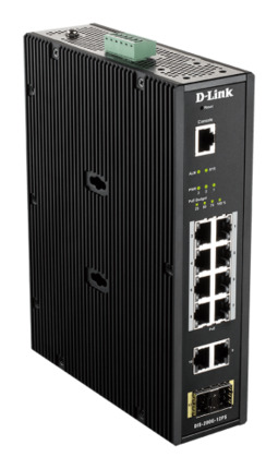 Comprar DIS-200G-12PS Switch industrial PoE de 10 puertos de cobre 100/1000 + 2 SFP 1000. Capa 2 gestionable. Topología de anillo. Fuente de alimentación redundant,no incl.
