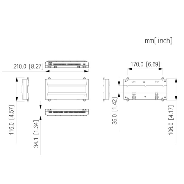 Dahua ASC4204B-S Controladora 4 Puertas / 1 Dirección para Carril DIN IP Wiegand RS-485 (1)