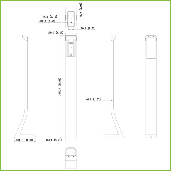 Dahua ASF172X-T1 Soporte de montaje vertical de suelo para ASI7213X-T1 (1)