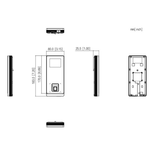 Dahua ASI2212H-W Lector Autónomo LCD 2.4" Huella+PIN+remoto+Tarjeta Mifare WiFi (1)