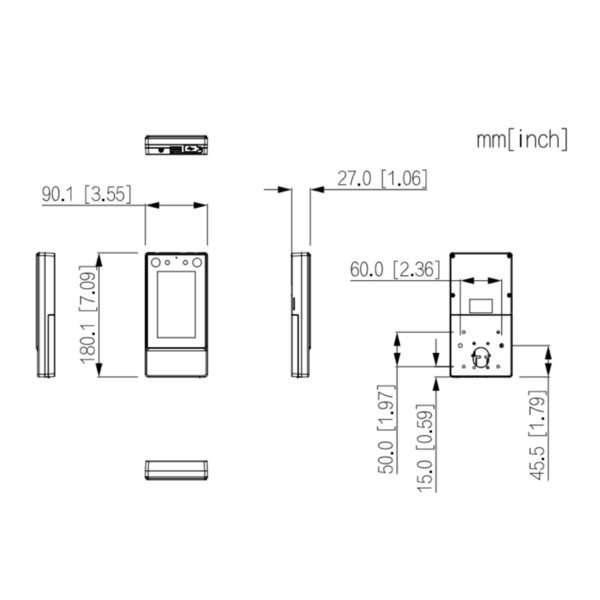 Dahua ASI6213S-PW Lector Autónomo LCD 4.3" táctil de Reconocimiento Facial+PIN+Tarjeta+QR WiFi 2.4GHz IP65 (2)