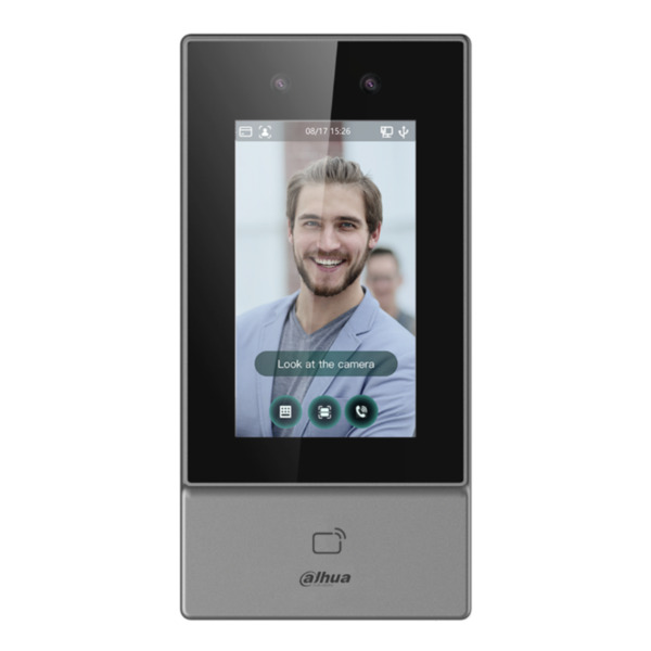 Dahua ASI6213S-PW Lector Autónomo LCD 4.3" táctil de Reconocimiento Facial+PIN+Tarjeta+QR WiFi 2.4GHz IP65
