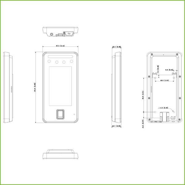 Dahua ASI6214J-MFW Lector Autónomo LCD 4.3" táctil de Reconocimiento Facial+PIN+Tarjeta+Huella (2)
