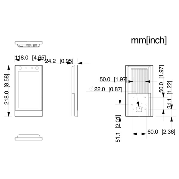 Dahua ASI7214S-W Lector Autónomo LCD 7" táctil de Reconocimiento Facial+PIN+Tarjeta+Huella+QR WiFi 2.4GHz IP65 (1)