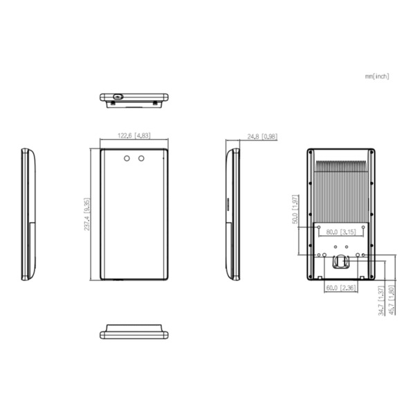 Dahua ASI8213S-W-V1 Lector Autónomo LCD 8" táctil de Reconocimiento Facial+PIN+Tarjeta+QR WiFi 2.4GHz IP65 (1)