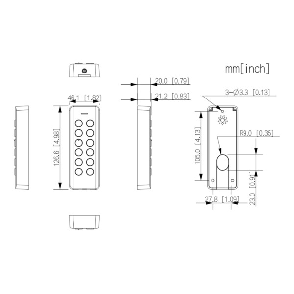 Dahua ASR2101H Lector Proximidad Mifare con teclado RS485 Wiegand IP66 (1)
