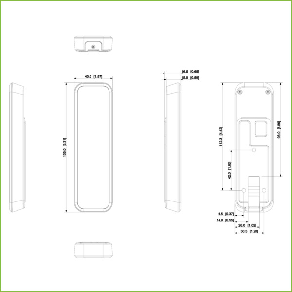 Dahua ASR2200A Lector Proximidad Mifare RS485 Wiegand IP66 (3)