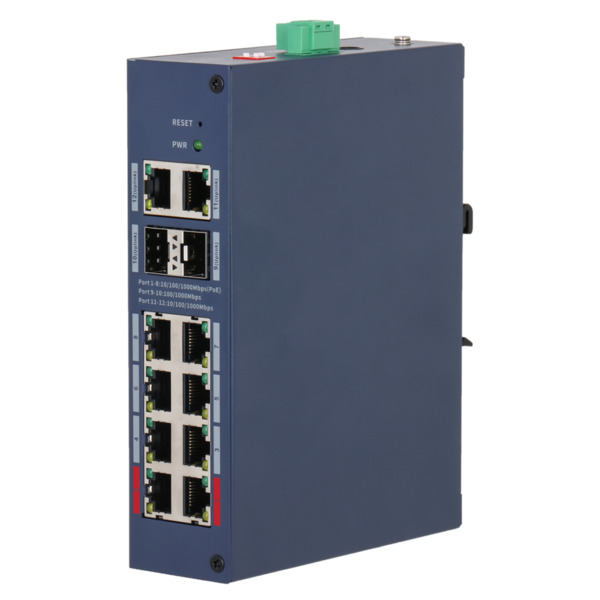 Dahua CHS4212-8GT-110 Switch Hardened PoE 8 puertos Gigabit + 2RJ45 Uplink Gigabit + 2SFP Gigabit 110W Gestionable en Cloud Laye