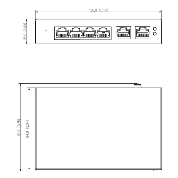 Dahua CS4006-4ET2ET-60 Switch PoE 4 puertos 10/100 + 2RJ45 Uplink 10/100 60W Gestionable en Cloud Layer2 (1)