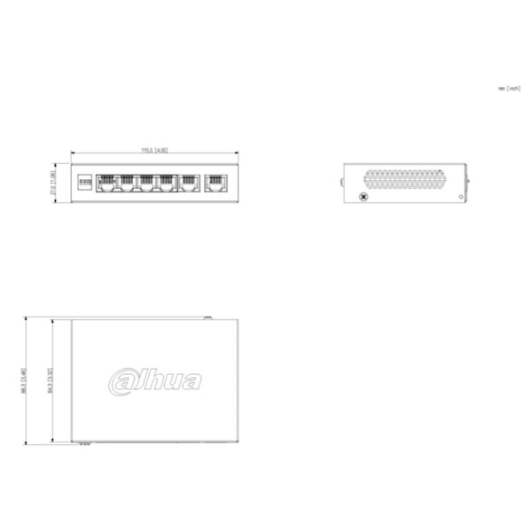 Dahua CS4006-4ET2GT-36 Switch PoE 4 puertos 10/100 + 2RJ45 Uplink Gigabit 36W Gestionable en Cloud Layer2 (1)
