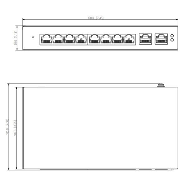 Dahua CS4010-8ET-110 Switch PoE 8 puertos 10/100 + 2RJ45 Uplink Gigabit 110W Manejable en Cloud Layer2 (1)