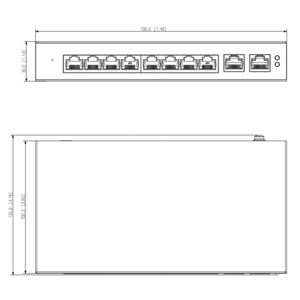 Dahua CS4010-8GT-110 Switch PoE 8 puertos Gigabit + 2RJ45 Uplink Gigabit 110W Manejable en Cloud Layer2 (1)