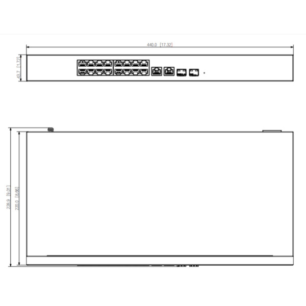 Dahua CS4220-16GT-135 Switch PoE 16 puertos Gigabit + 2 Uplink Gigabit RJ45 + 2SFP Gigabit 135W Manejable en Cloud Layer2 (2)