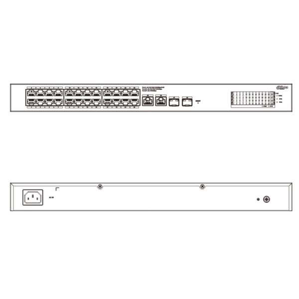 Dahua CS4228-24GT-240 Switch PoE 24 puertos Gigabit + 2 Uplink Gigabit RJ45 + 2SFP Gigabit 240W Gestionable en Cloud Layer2 (2)