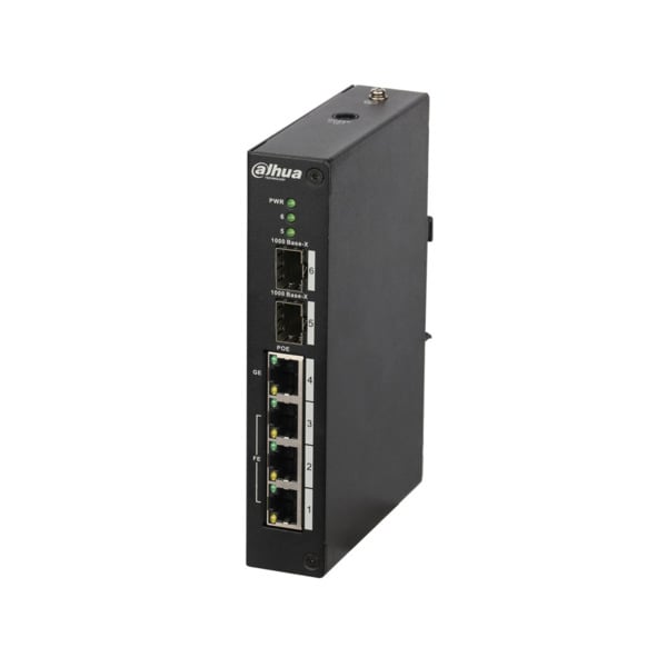 Dahua DAHUA-1076 PFS4206-4P-96 Switch Industrial gestionable L2+ de 3 puertos Fast Ethernet PoE + 1 puerto uplink Gigabit Ethern