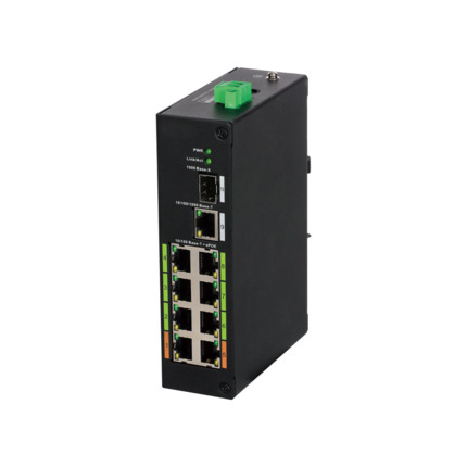 Comprar Dahua DAHUA-1593 LR2110-8ET-120 Switch Industrial no gestionable (L2) de 8 puertos ePoE + 1 puerto uplink Gigabit Ethernet + 1 puerto Gigabit Fibra SFP. Tecnología ePoE (alimentación sobre cable Ethernet hasta 800 metros a 10Mbps). Temperatura de