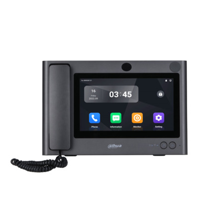 Comprar Dahua DAHUA-3960 DHI-VTS5A40B Estación maestra Dahua. Pantalla táctil capacitativa de 10"". Resolución 1024x600. Admite la división en 4 ventanas y la supervisión de vídeos de 4 canales 720P. 2 entradas de audio y altavoz. Se pueden conectar 300