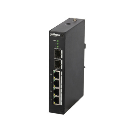 Comprar Dahua DAHUA-3961-FO DH-PFS3206-4P-96 Switch PoE Dahua no gestionable Layer 2. 4 puertos PoE + 2 puertos 1000 Base-X. Capacidad de direcciones MAC de 8K. El puerto PoE 4 admite 60W. Entrega PoE total de 96W. Temperatura extendida. 48V CC