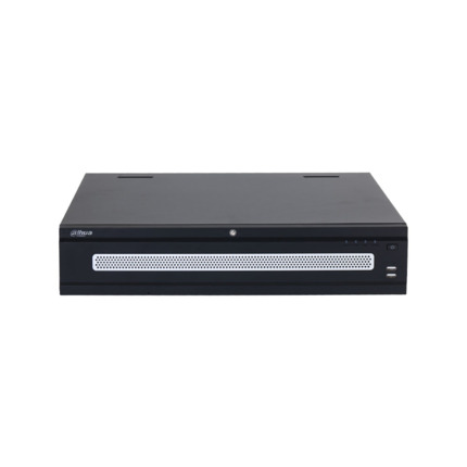 Comprar Dahua DAHUA-3973-FO DHI-NVR608H-64-XI NVR IP Dahua de 64 canales. Smart H.265+. 1024Mbps de entrada (512Mbps con AI activada). 4 HDMI (HDMI3 a 8K) y 2 VGA. Protección perimetral, SMD Plus, reconocimiento/detección facial, ANPR. 1 entrada / 2 sali