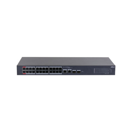 Comprar Dahua DAHUA-4244 DH-CS4226-24ET-240 Switch Dahua gestionable Layer2 en la nube. 24 puertos PoE Fast Ethernet. 2 puertos combo RJ45 Uplink Gigabit. 2 puertos combo SFP Uplink Gigabit. Direcciones MAC 8K. Gestión de consumo PoE. Admite PoE intelige