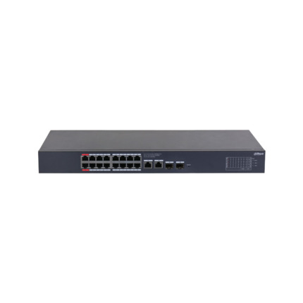 Comprar Dahua DAHUA-4248 DH-CS4220-16GT-135 Switch Dahua gestionable Layer2 en la nube. 16 puertos PoE Gigabit. 2 puertos RJ45 Uplink Gigabit. 2 puertos SFP Uplink Gigabit. Direcciones MAC 8K. Gestión de consumo PoE. Admite PoE inteligente. Entrega PoE t
