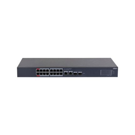 Comprar Dahua DAHUA-4250 DH-CS4220-16GT-240 Switch Dahua gestionable Layer2 en la nube. 16 puertos PoE Gigabit. 2 puertos RJ45 Uplink Gigabit. 2 puertos SFP Uplink Gigabit. Direcciones MAC 8K. Gestión de consumo PoE. Admite PoE inteligente. Entrega PoE t