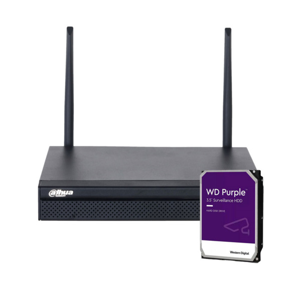 Dahua DAHUA-4260-1TB DHI-NVR1104HS-W-S2-CE-1TB NVR IP WiFi Dahua de 4 canales. Formato Smart H.265+. 40/40Mbps de entrada/salida