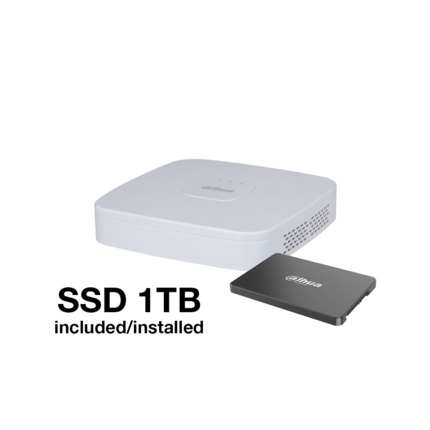 Comprar Dahua DAHUA-4268-FO DH-XVR5104C-I3-1×1T/SSD XVR 5 en 1 Dahua de 4 canales 5MP. Formatos AI/H.265+/H.265. 4 canales BNC HD + 2 canales IP. Grabación 5MP@6ips. Ancho de banda entrante de 32 Mbps. Salidas HDMI y VGA 1080P. Protección perimetral, SMD