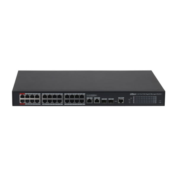 Dahua DAHUA-4427 DH-S4228-24GT-360 Switch PoE Dahua gestionable L2. 24 PoE Gigabit + 2 RJ45 Gigabit + 2 SFP Gigabit. Capacidad d