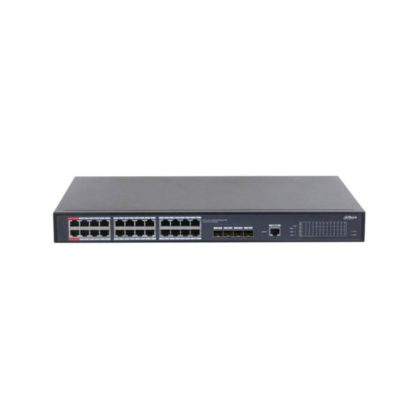 Dahua DAHUA-4964 DH-S5428-24GT4XF-360 Switch gestionable L2+ Dahua. 24 puertos PoE Gigabit. 4 puertos uplink SFP+ de 10 Gbps. So
