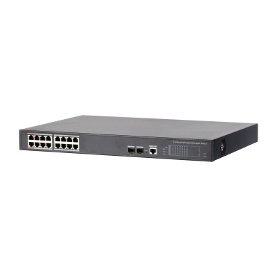 DAHUA - DH-PFS4218-16GT-240 - SWITCH POE 16 PUERTOS GIGABIT + 2 SFP UPLINK GIGABIT 240W 802.3AT MANEJABLE LAYER 2 (1)