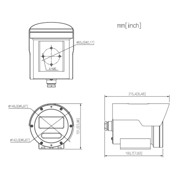 Dahua ECA3A1404-HNR-XB(304) Cámara ATEX Explosion-proof 4M H265 WDR Starlight IR50m IP68 SUS304 AUDIO E/S AI (2)