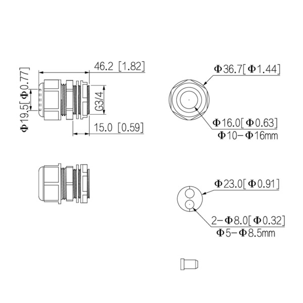 Dahua G3416GW Junta G3/4" impermeable IP68 (2)