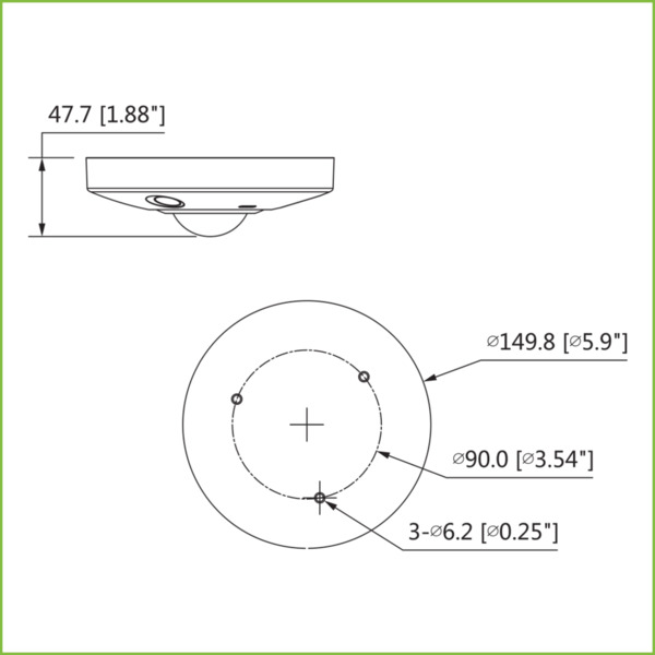 Dahua HAC-EBW3802 Fisheye HDCVI 4K DN WDR IR15m 2.5mm IP67 IK10 MIC (1)