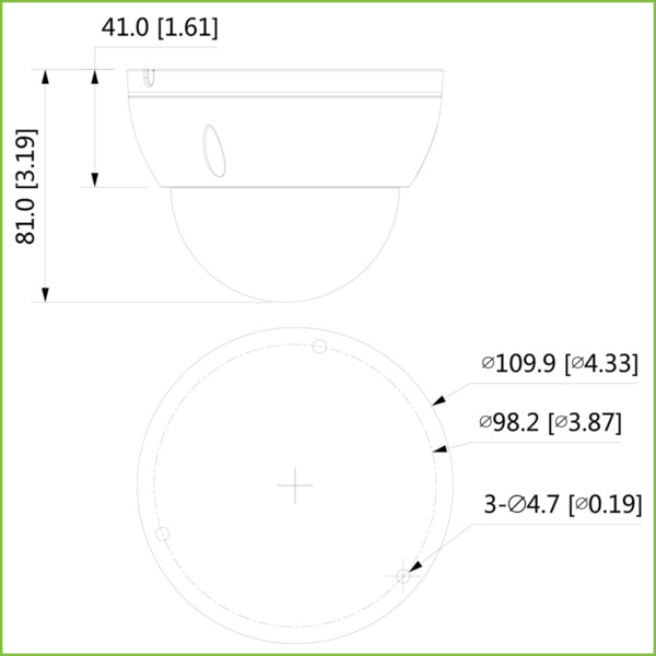 Dahua HAC-HDBW2501E-0280B Domo HDCVI 5M DN ICR WDR Starlight IR30m 2.8mm IP67 IK10 (2)
