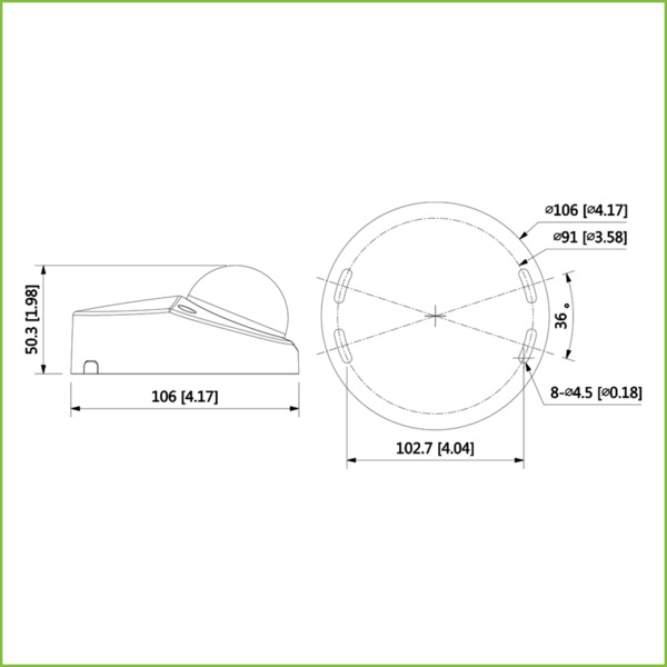 Dahua HAC-HDBW2501F-A-0280B Domo HDCVI 4EN1 5M DN ICR WDR Starlight IR30m 2.8mm IP67 IK10 MIC (2)