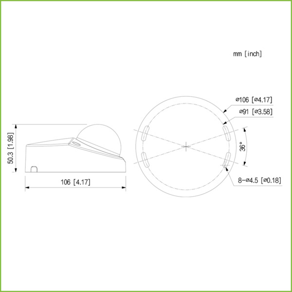 Dahua HAC-HDBW3200F (-S5) Domo HDCVI 4EN1 2M 1080P DN ICR dWDR IR20m 2.8mm IP67 IK10 MIC (1)